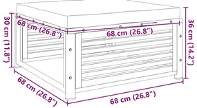 Banco de jardim com almofadão 68x68x30 cm acácia maciça