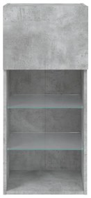 Móvel de TV com luzes LED 40,5x30x90 cm cinzento cimento