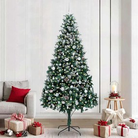 vidaXL Árvore de Natal Artificial Verde 240 cm PVC, Aço e Plástico