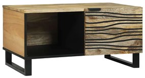 vidaXL Mesas de centro com prateleira Geométrico com armazenamento com porta Castanho 80 x 50 x 40 cm
