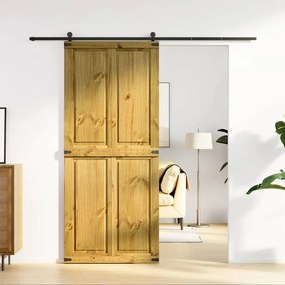 vidaXL Porta de celeiro CORONA 90x210 cm pinho madeira maciça
