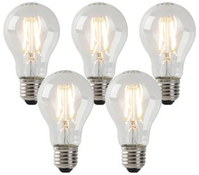 Conjunto de 5 lâmpadas LED E27 transparentes 3W 250lm 2200K