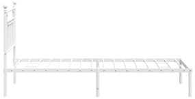 Estrutura de cama com cabeceira 90x190 cm metal branco