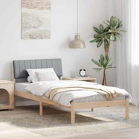 vidaXL Estrutura da cama Marrom e cinza claro 90 x 190 cm