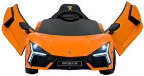 Carro elétrico para Crianças Lamborghini Revuelto 12V 4x4 Rodas Espuma EVA, Assento couro ecológico Laranja