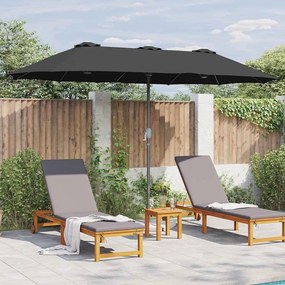 Guarda-sol de Jardim Preto 380 x 196 x 235 cm