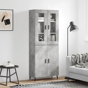vidaXL Armário alto 69,5x34x180 cm derivados de madeira cinza cimento