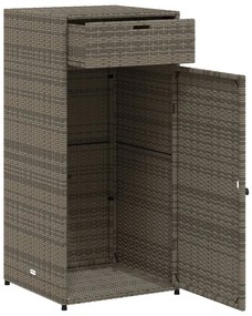 Armário de arrumação para jardim 55x55x111 cm vime PE cinzento