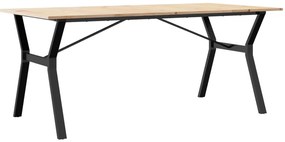 Mesa de jantar estrutura em Y 180x90x75cm pinho e aço