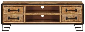 Móvel de TV c/ gavetas 120x30x40 cm madeira de mangueira maciça