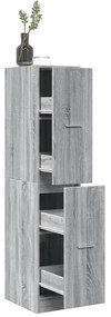 vidaXL Móvel boticário 30x41x144,5cm derivados madeira cinzento sonoma