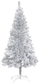 vidaXL Árvore de Natal artificial com suporte 180 cm PET prateado