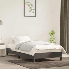 Estrutura de cama 90x190 cm veludo cinzento-escuro