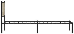 Estrutura de cama sem colchão 100x190 cm metal carvalho sonoma