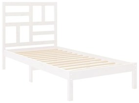 Estrutura de cama 90x200 cm madeira maciça branco