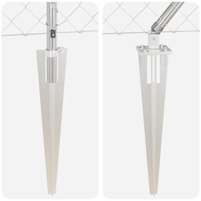 Conjunto de Postes de Cerca Prateado 25 x 0.4 m Aço galvanizado