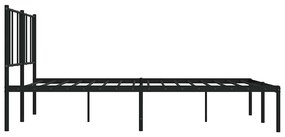 Estrutura de cama com cabeceira 183x213 cm metal preto