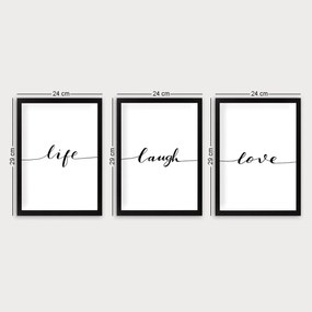 Pintura Decorativa com Moldura (3 Peças) SET_041 – Multicolor – 24 x 2