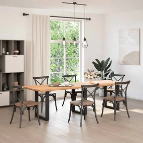 Pés para mesa de jantar em formato de U, 3 peças, preto, 70x(72-73) cm