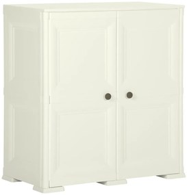 Armário de plástico 79x43x85,5cm design de madeira cor baunilha