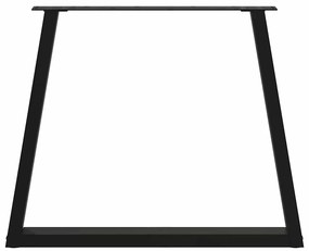 Mesa de jantar pernas 2 pcs forma de V 70x(72-73,3)cm aço preto