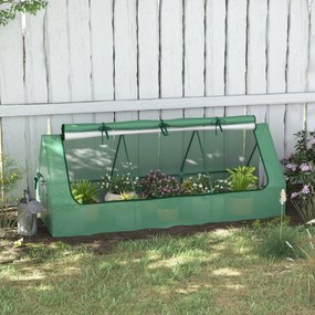 Estufa de Jardim Mini Estufa 240x90x90 cm com Janelas de Malha e Estrutura de Aço para Cultivar Verduras e Flores Verde