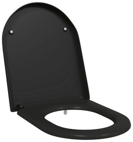 vidaXL Assento de Vaso Sanitário Preto 49 x 36 x 4 cm Duroplast