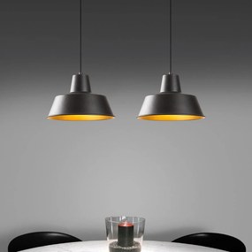 Candeeiro de Teto Saglam – Preto e Dourado – 62 x 30 cm