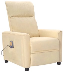 vidaXL Poltrona de massagens tecido cor creme