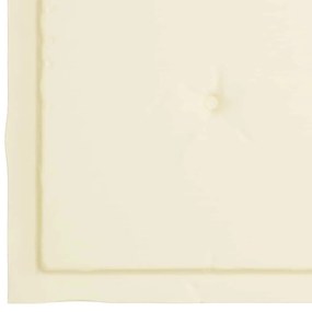 Cadeiras de jardim c/ almofadões creme 8 pcs teca maciça