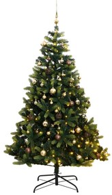 vidaXL Árvore Natal artificial articulada c/ 300 luzes LED+bolas 240cm
