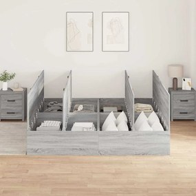Estrado de Cama com Armazenamento Cinza Sonoma 180x200 cm
