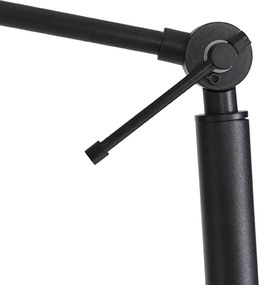 Candeeiro de pé preto ajustável com abajur de tecido Teddy bege 50cm - Editor