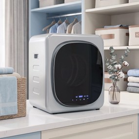 Máquina de Secar Roupa de Exaustão 4 kg 800 W com Ecrã Tátil, Controlo de Tempo e Temperatura, Função Anti-rugas, Prata