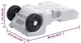 Tanque de água com rodas para campismo 25 L cinzento