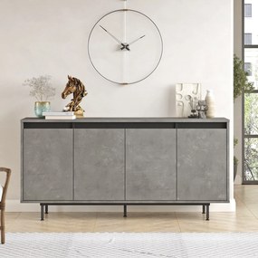 Aparador “Graphite” — 160x44,5x75,6 cm — Cinzento e Preto com Pernas M