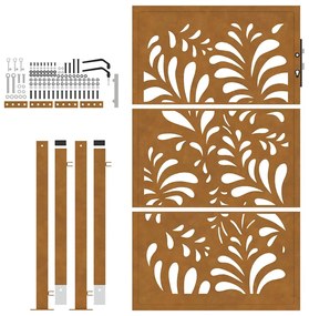Portão de jardim 105x155 cm projeto de onda de aço resistente