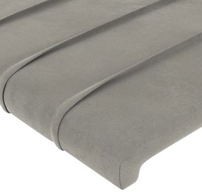 Cabeceira de cama veludo 90x5x78/88 cm cinzento-claro