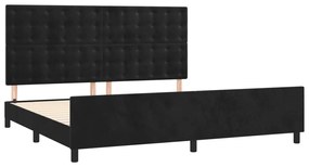 Estrutura de cama sem colchão 200x200 cm veludo preto