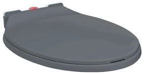 vidaXL Tampo sanita oval fecho suave e remoção rápida cinzento