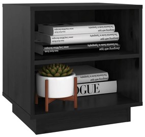 Mesas de cabeceira 2 pcs 40x34x40 cm pinho maciço preto