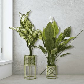 CONJUNTO DE 2 SUPORTES PARA VASOS GOLVY DOURADO Ø 21X40-19X22 CM (PLANTAS NÃO INCLUIDAS)
