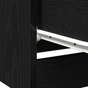 Criado-mudo de Carvalho Preto vidaXL - 40x65x65 cm