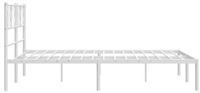 Estrutura de cama com cabeceira 120x200 cm metal branco