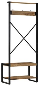 Suporte para roupas 80x40x190cm madeira mangueira maciça áspera