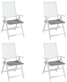 Almofadões p/ cadeiras de jardim 4 pcs tecido oxford cinza