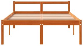 Cama para idosos 140x190 cm madeira pinho maciça castanho cera