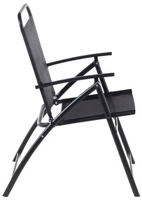 Conjunto de 6 cadeiras de jardim dobráveis em aço preto LIVO Beliani