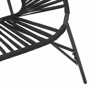 Cadeira de jardim em forma de ovo vime PE preto
