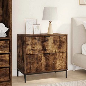vidaXL Mesa-de-cabeceira com gaveta Carvalho fumado 63.5 x 36 x 61 cm